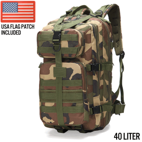 XG-MB40 - Large Tactical Backpack Survival Assault Bag 40 Liter (Color Options: Jungle Camo)