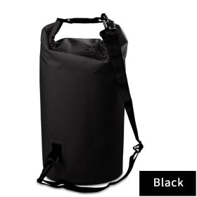 Outdoor Waterproof Sport Dry Bag With Adjustable Shoulder Strap For Beach; Drifting; Mountaineering Outdoor Backpack Waterproof Hiking Bag 500D N (Color: Black, Size: 15L)