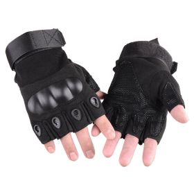 XG-TG2 Hard Knuckle Tactical Gloves (Half Finger) Military Style (Size: XL, Color Options: Black)